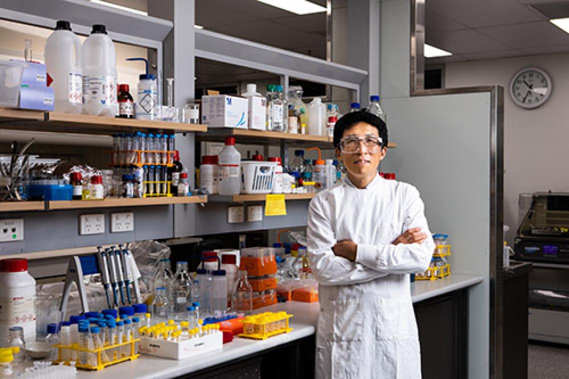 Professor Lianzhou Wang in the laboratory