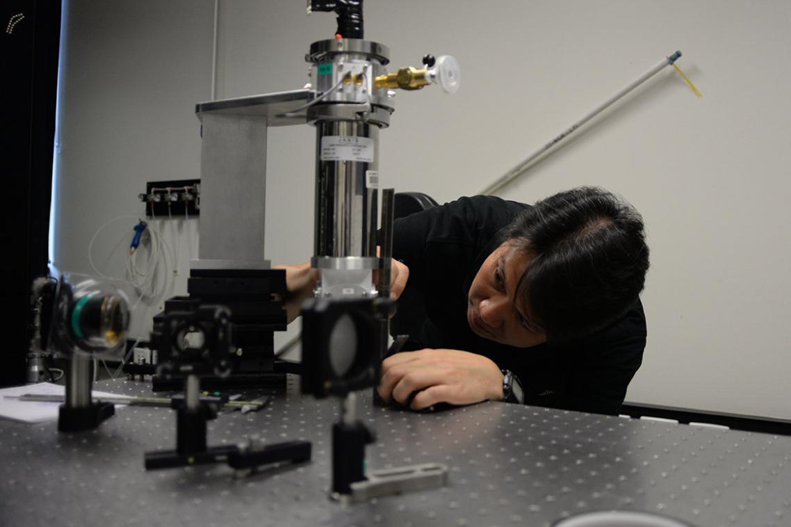 Dr Lim with the prototype