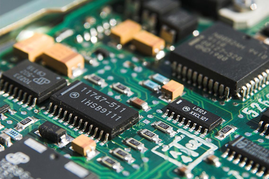 A scrapped computer board