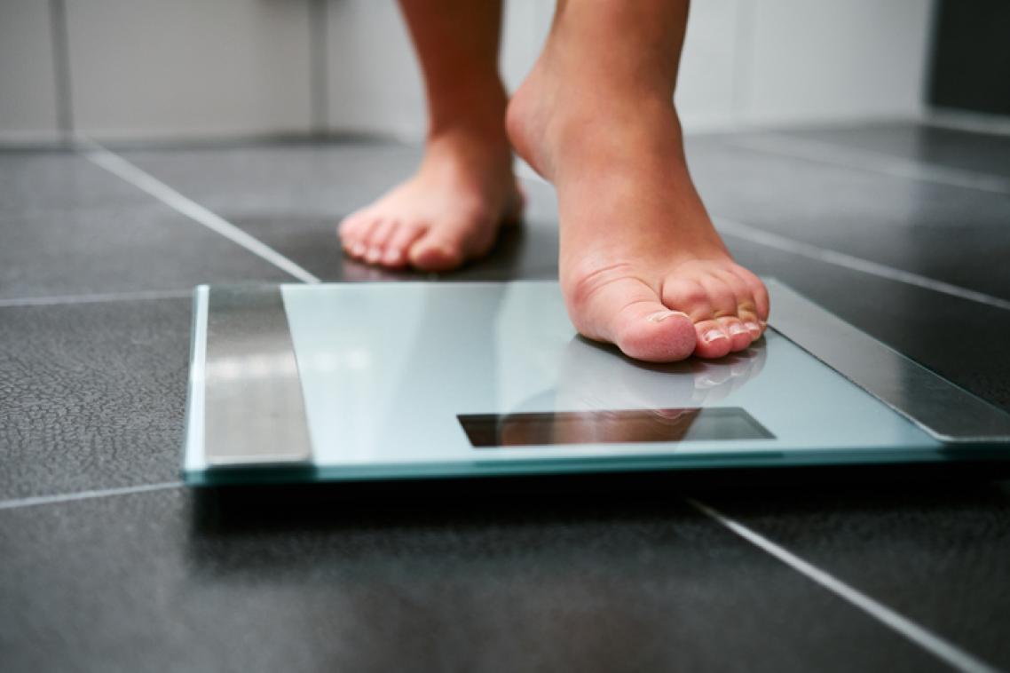 Stepping on to the scales