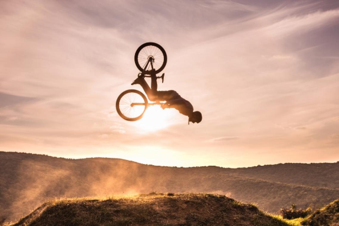 BMX rider airborne