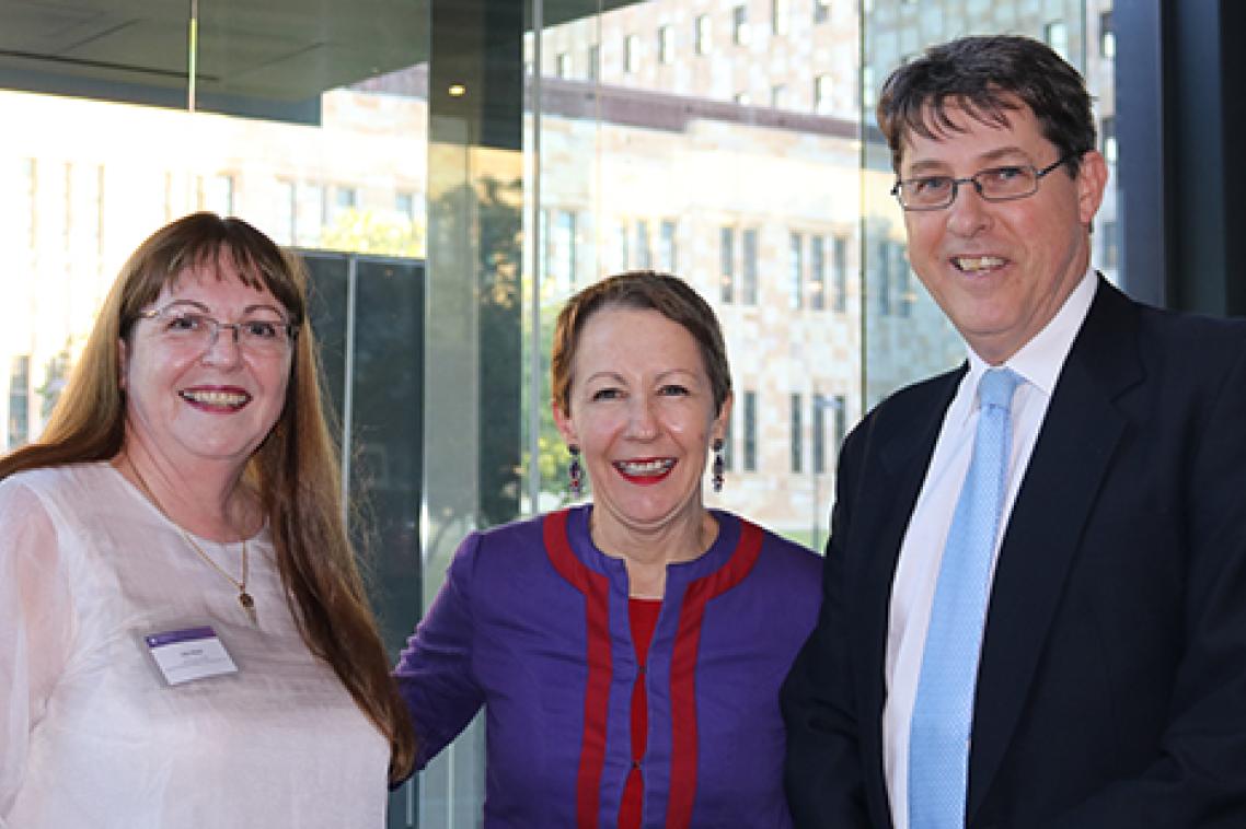 Dr Deborah Walsh, Minister for the Prevention of Domestic and Family Violence Di Farmer, Faculty of Health and Behavioural Sciences Executive Dean Professor Bruce Abernethy