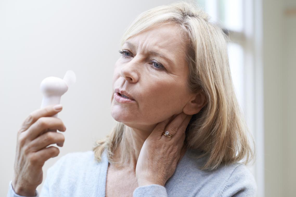 Menopause: symptoms include sweating and hot flushes. Stock image.