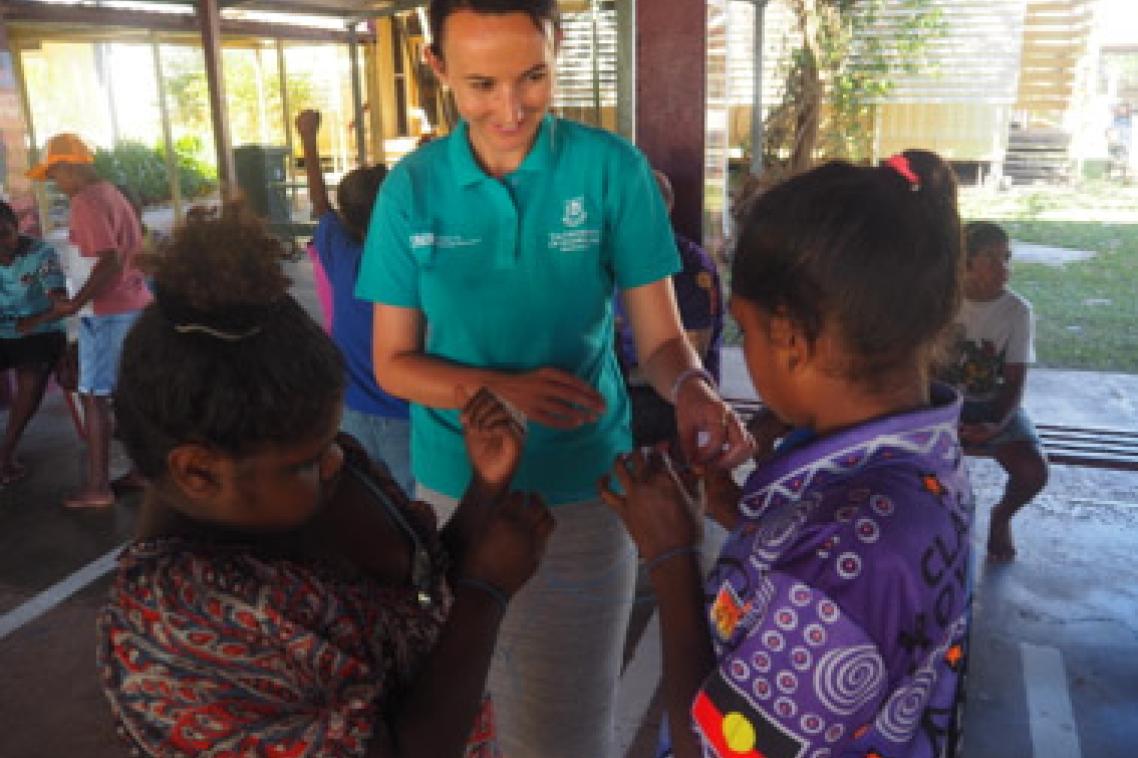 UQ's Emma Livingstone in Kowanyama for the 2017 program