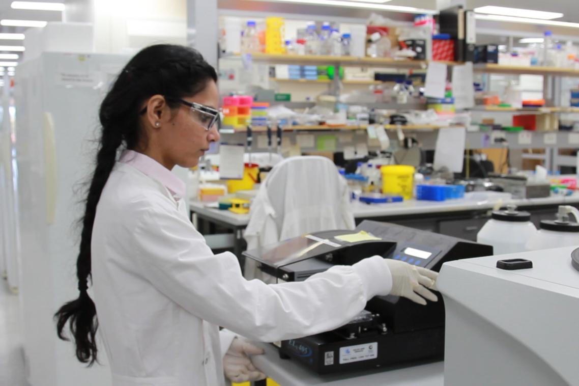 Dr Divya Ramnath working to identify key proteins that contribute to the severity of chronic liver disease.