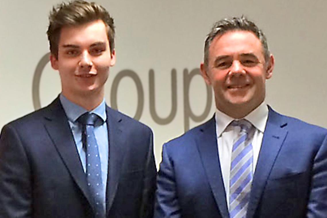 James Kaluschke (left) with Adecco chief executive officer Neil Jones.