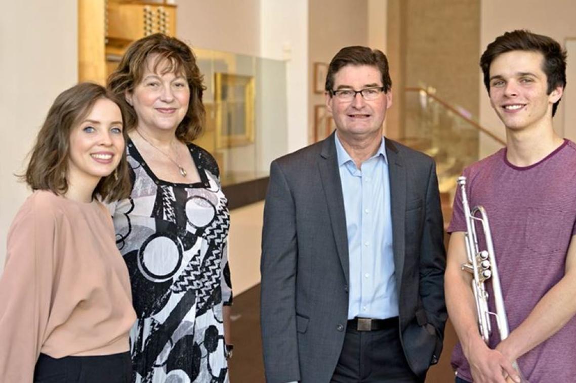 (l to r) Sarah Bradley, Professor Patricia Pollett, Dr Campbell Gray, Curtis Scibilia