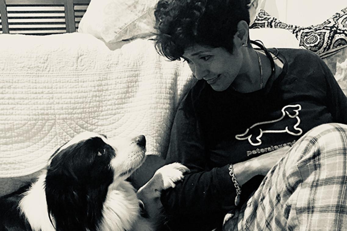 Lucas and his owner Martha Yáñez.
