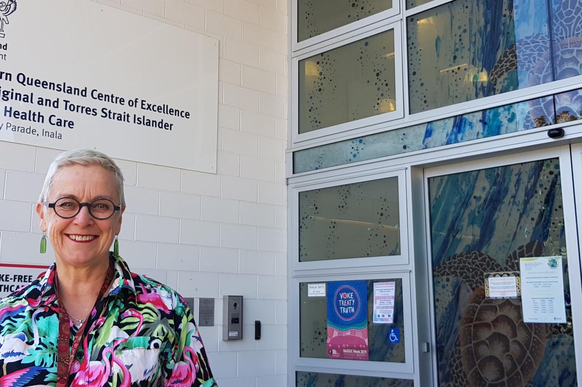Dr Debra Askew outside her office
