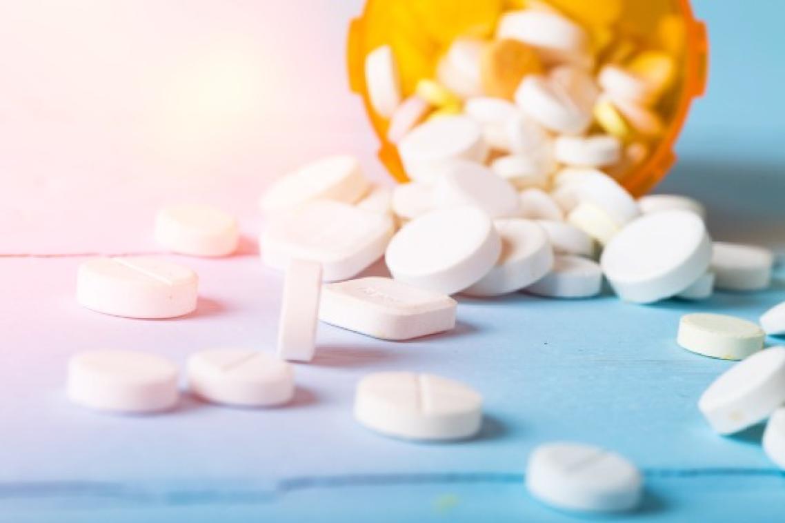 Bottle of pills tipped over.