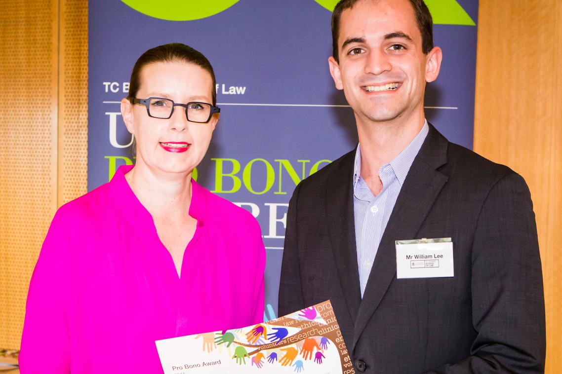 Conference presenter William Lee, with law school dean Professor Sarah Derrington