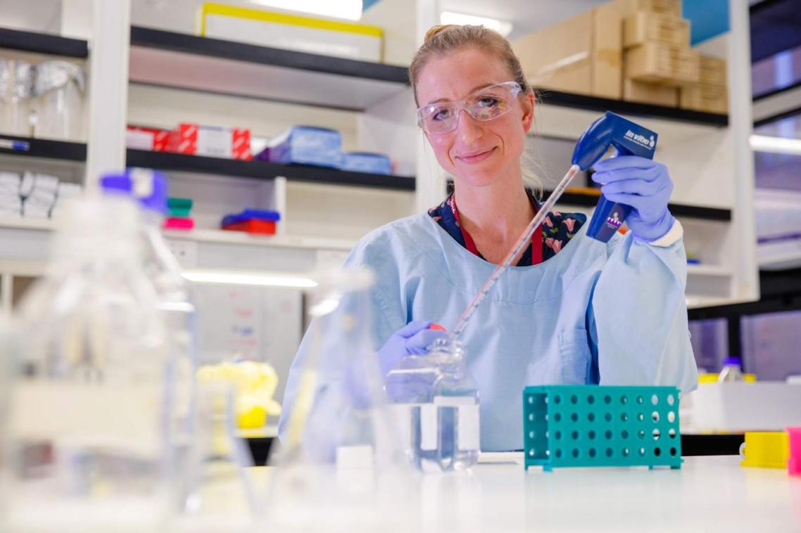 Dr Kirsty Short in the laboratory