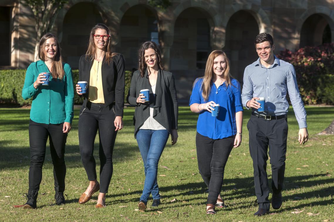 From left: Shona Wood, Emy Huntsman, Dominique Fraser, Mikaya Ivanov, Declan Scott.
