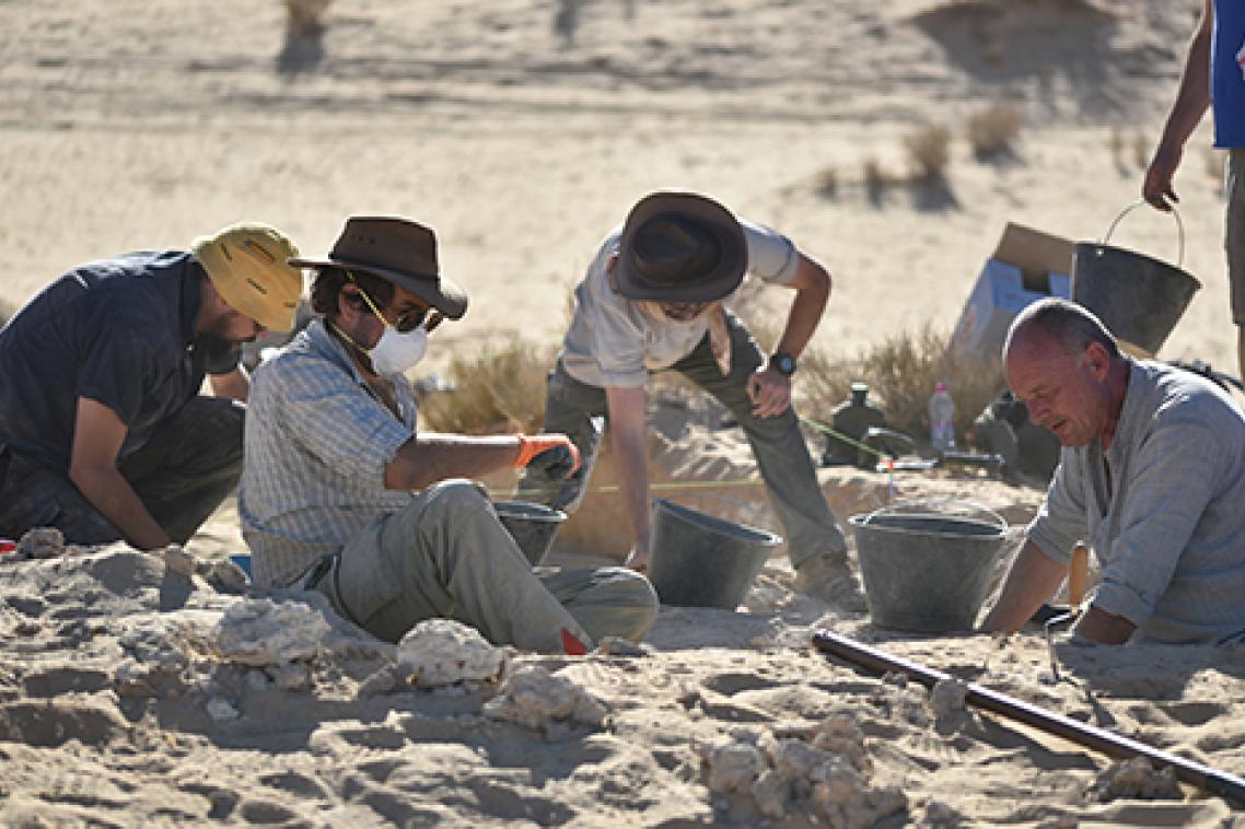 Excavating at Al Wusta. Photo by Klint Janulis