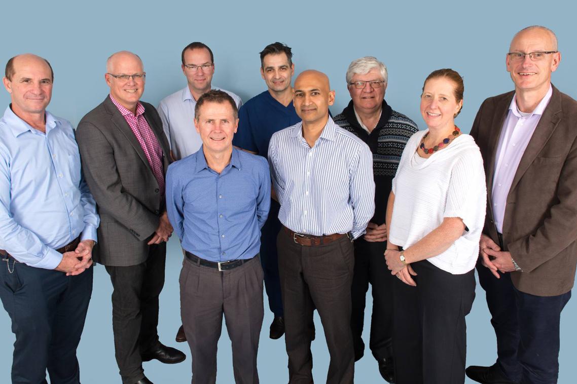 Professor Andreas Obermair (right) and the team
