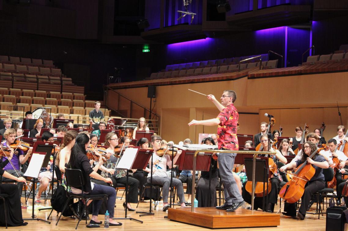UQ’s Symphony Orchestra practising at QPAC.