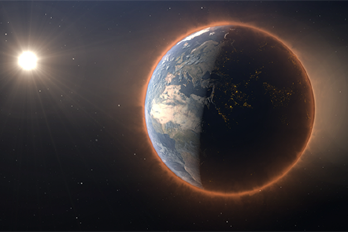 Picture of planet with red aura