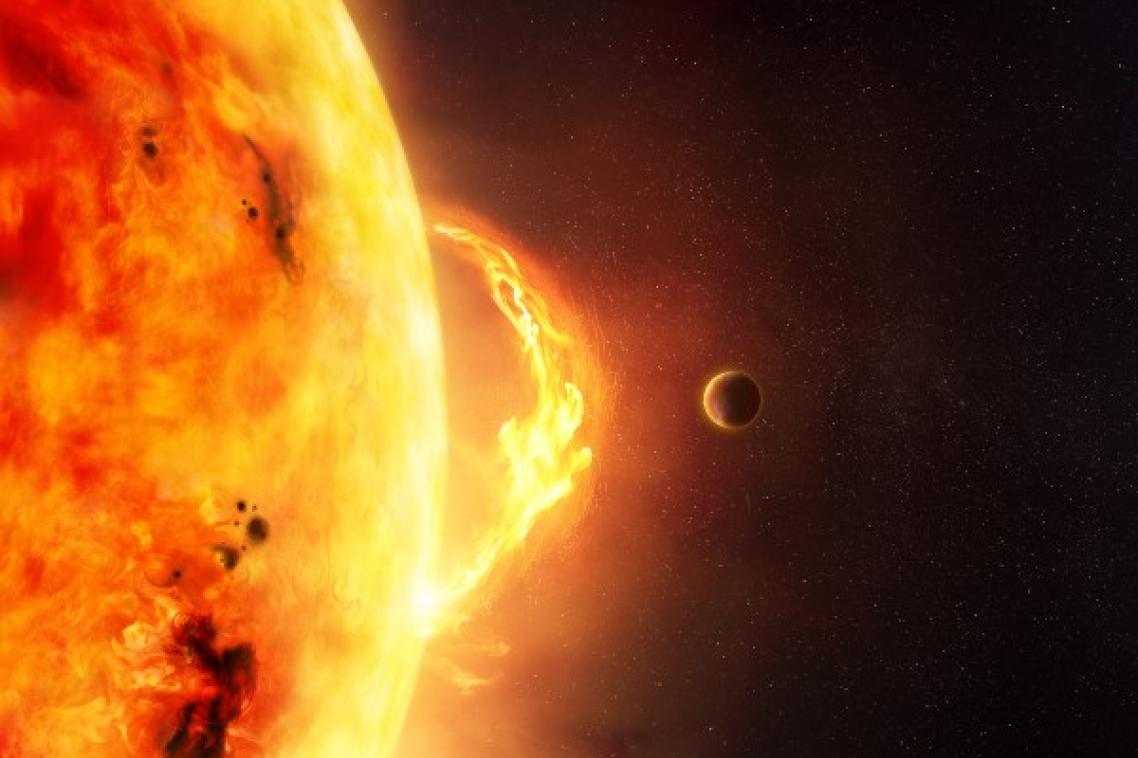Red planet in solar system.