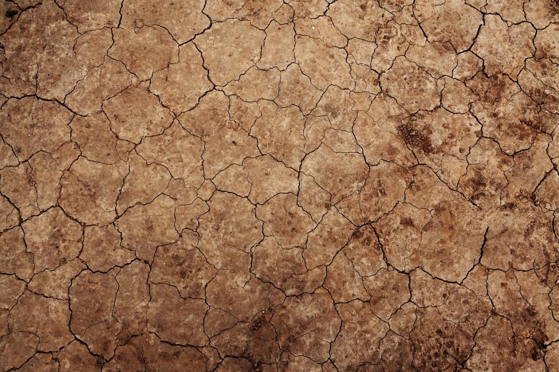 Picture of cracking clay coloured soil in drought