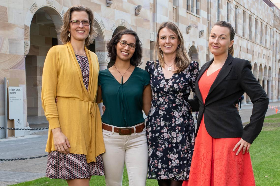 Homeward Bound adventurers, from left, Dr Anna Vinkhuyzen, Bianca Das, Dr Emma Kennedy and Hana Starobova.
