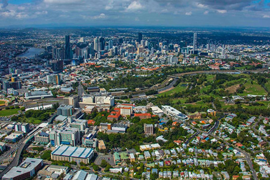 Brisbane city is a low-density destination for international students