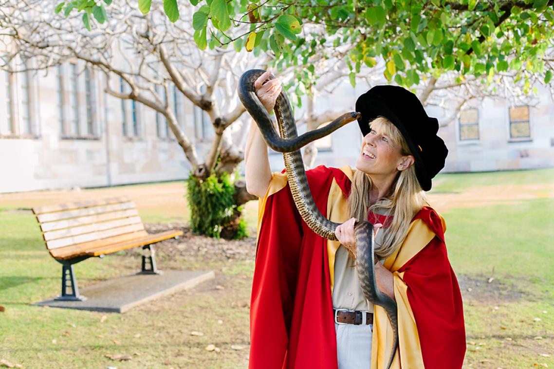 Terri Irwin with snake.