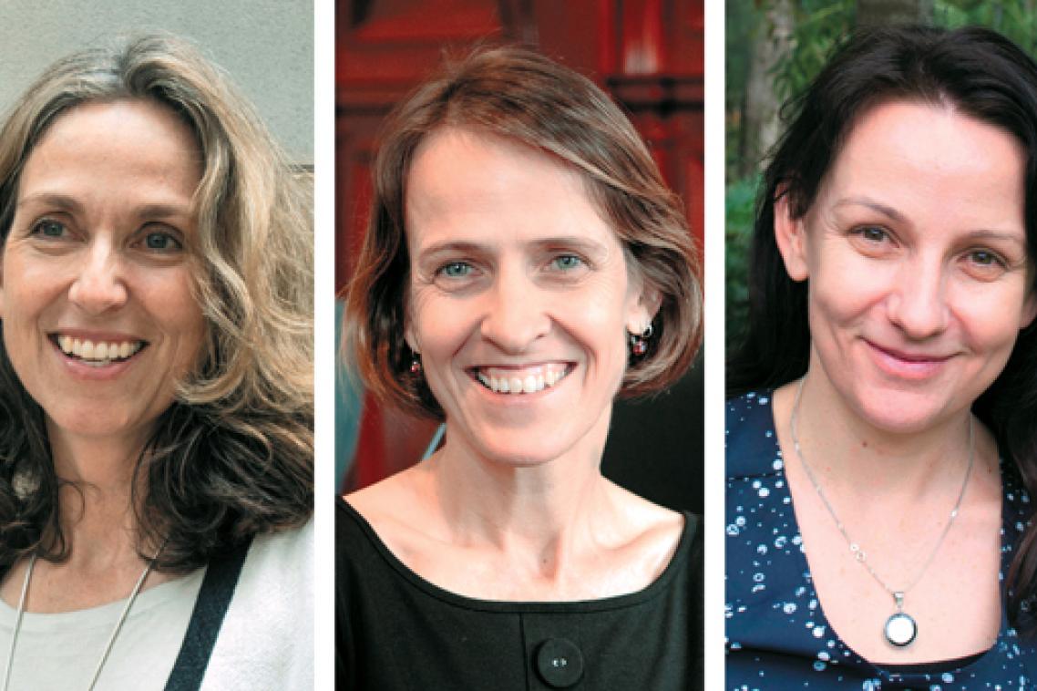 From left, Professor Susanne Schmidt, Professor Heather Douglas and Associate Professor Kerrie Wilson