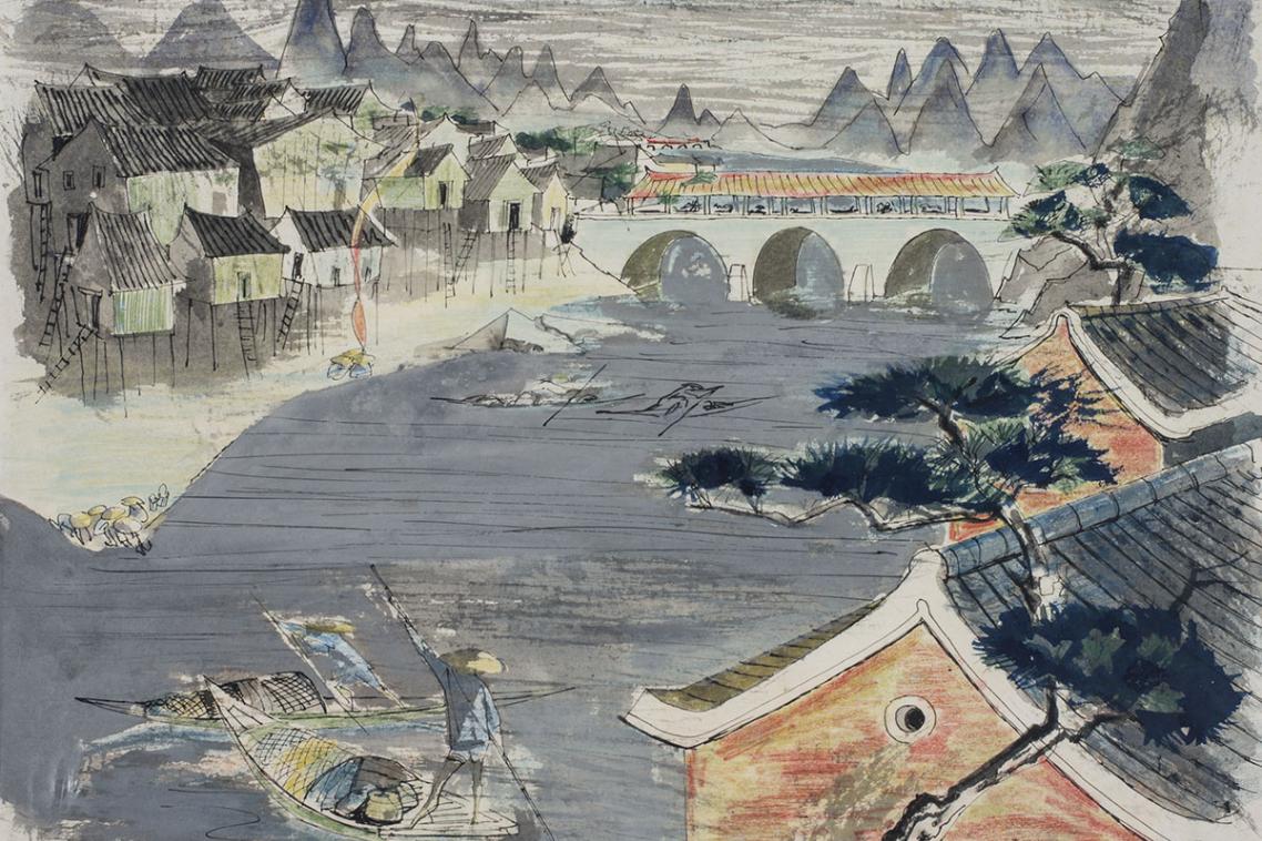 Elaine Haxton - Flower Bridge at Kwei-Lin 1956