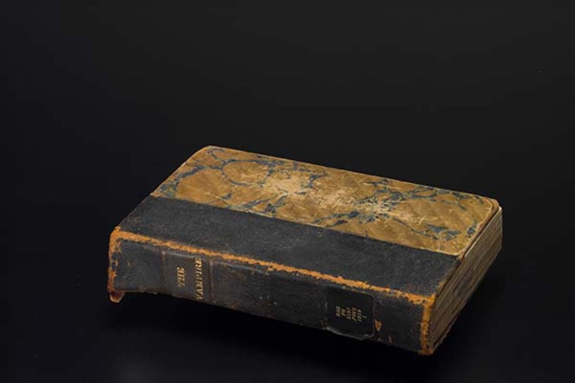 A book with gilt title.