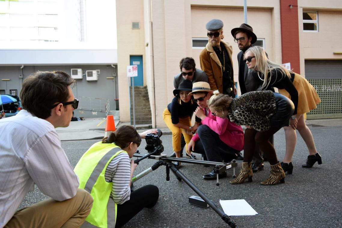 Left to right: Jimmy Jessup (Convenor), Nicki Murray (Video Director), Joy Qin, Henry Bretz, Will Baxter, Steele McMahon, Katie Wheatley, Henry Meehan, Izzy Belonogoff.