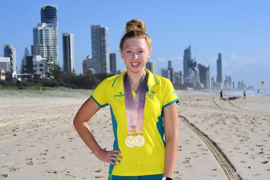 Dual gold medallist Lakeisha Patterson. Photo courtesy of Delly Carr - Swimming Australia