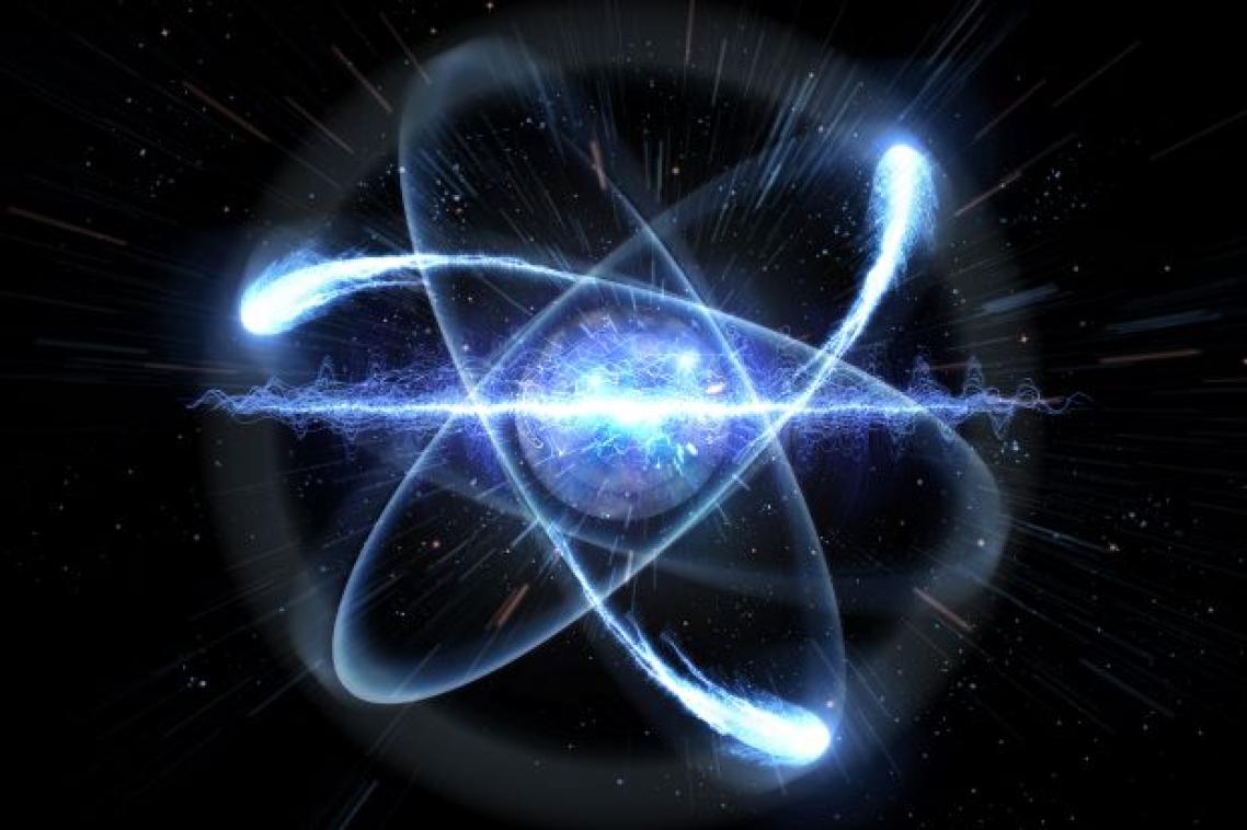 three swirls surround a blue circle