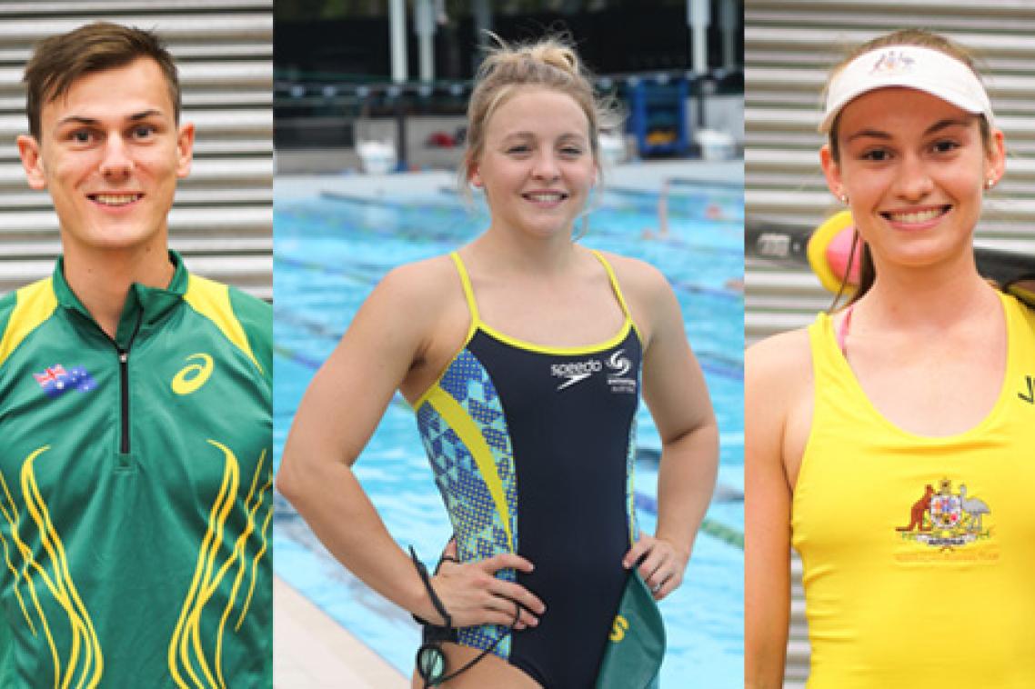 Dane Bird-Smith, Aisling Scott, Caitlin Cronin and Tom Gamble (not pictured) will compete at the World University Games