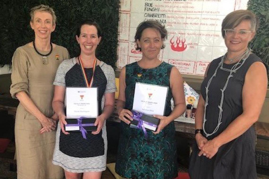UQ Pro-Vice Chancellor (Teaching and Learning) Professor Doune Macdonald; Dr Nicole Warrington; Dr Rebecca Olive; Executive Dean (Humanities and Social Sciences) Professor Heather Zwicker